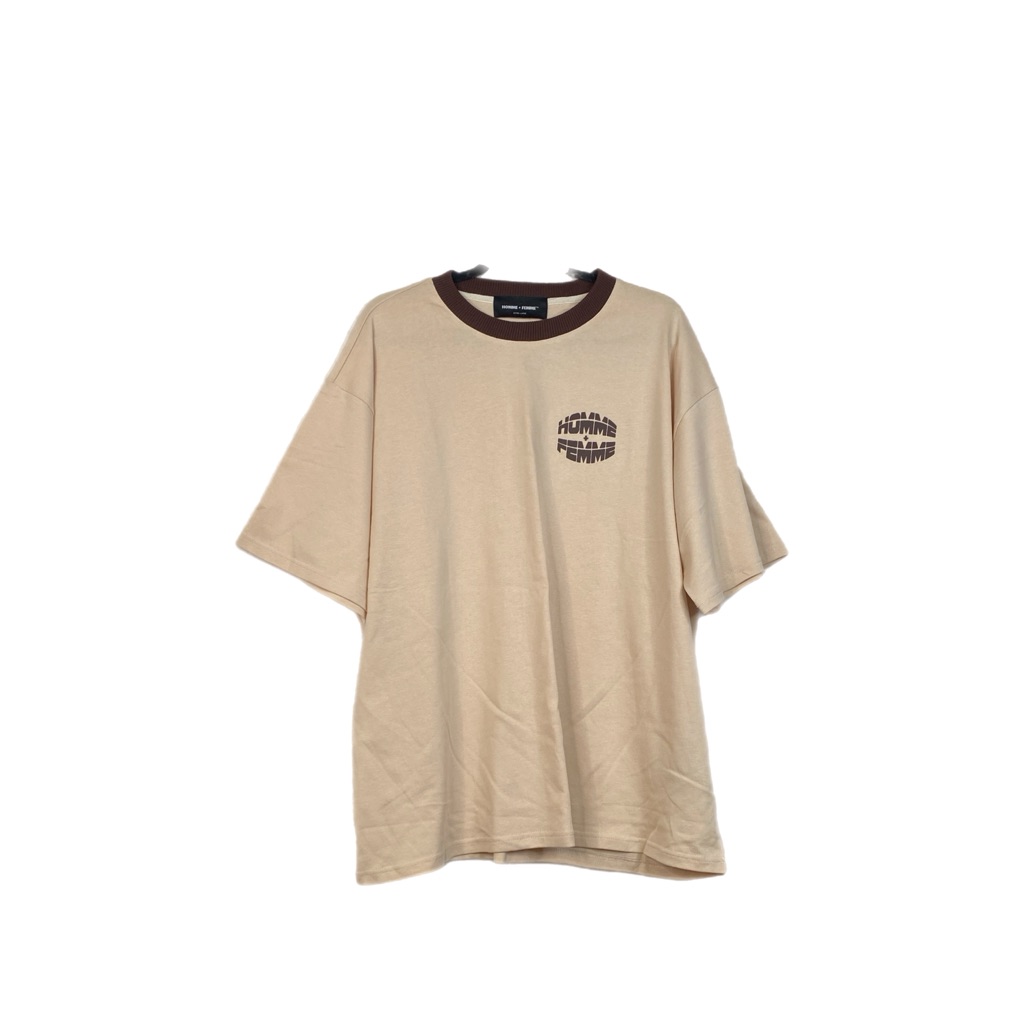 Homme +Femme Men’s Tan & Brown Short Sleeve Shirt, Size L Nwt